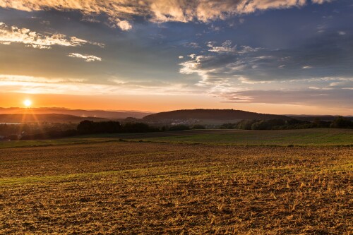 sunset over fields